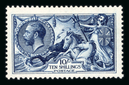 Stamp of Great Britain » King George V 1913 Waterlow 10s indigo-blue mint with hinge remainder