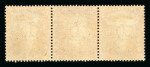 1854–57 Small Crown Perf. 16 1d Red-Brown, Die I, Plate Reserve 1 (QC–QE). A horizontal strip of three, mint with original gum