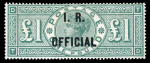 Stamp of Great Britain » Officials Inland Revenue: 1882-1901 £1 green fresh mint with