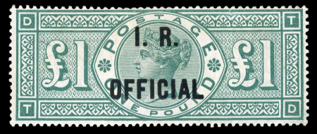 Stamp of Great Britain » Officials Inland Revenue: 1882-1901 £1 green fresh mint with