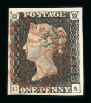 Stamp of Great Britain » 1840 1d Black and 1d Red plates 1a to 11 1840 1d grey-black pl.3 OA with good to large margins and red MC