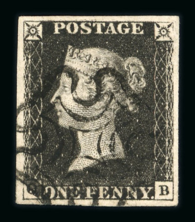 Stamp of Great Britain » 1840 1d Black and 1d Red plates 1a to 11 1840 1d black pl.6 QB with good to large margins, crisply struck black MC