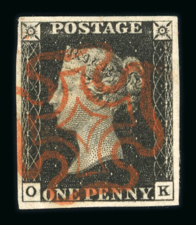 Stamp of Great Britain » 1840 1d Black and 1d Red plates 1a to 11 1840 1d black pl.8 OK with good margins and fine strike of red MC
