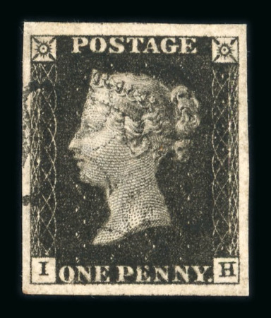 1840 1d Black. A group of eleven choice four-margin examples, each neatly cancelled by black Maltese Crosses. A few with minor imperfections noted. A fine and attractive lot (11).