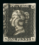 1840 1d Black. A group of eleven choice four-margin examples, each neatly cancelled by black Maltese Crosses. A few with minor imperfections noted. A fine and attractive lot (11).