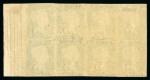 1840 2d blue pl.1 HI-IL, the superb marginal block of eight from the right hand of the sheet with part inscription