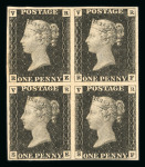 1840 VR Official 1d Black (RE–SF). Fresh mint block of four