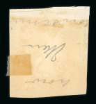 Stamp of Great Britain » 1840 1d Black and 1d Red plates 1a to 11 1840 1d black pl.1a JB with four margins on small piece tied orange MC