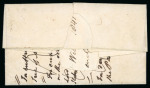 1840 1d Black Plate 5 (AA). A fine example with good to large margins on a neat entire letter to Somerton, neatly tied by a fine brownish-red Maltese Cross