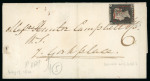 1840 1d black pl.1a EE with four margins on cover (affixed sideways) sent within Edinburgh on May 18th 1840