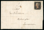 Stamp of Great Britain » 1840 1d Black and 2d Blue "May Dates" 1840 1d black pl.2 JI with four margins on entire to Somerset from Bishopsgate, MY 27 1840 departure
