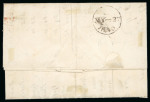 Stamp of Great Britain » 1840 1d Black and 2d Blue "May Dates" 1840 1d black pl.2 JI with four margins on entire to Somerset from Bishopsgate, MY 27 1840 departure