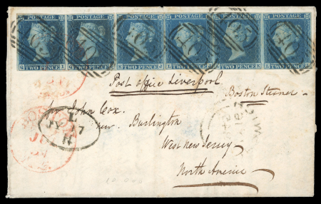 1845 (16 July) Cover from Ipswich to Burlington, New