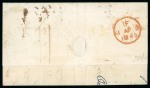 Stamp of Great Britain » 1841 2d Blue 1845 (Apr 2) cover to New York bearing 1841 2d blue JD-JI in horizontal strip of six, transatlantic usage.