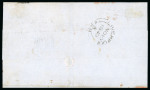 Stamp of Great Britain » 1847-54 Embossed 1849 (Nov 10) wrapper from Liverpool to New York with 1847-64 1s Embossed pale green top right corner marginal pair