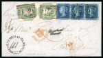 1852 (14 Apr) Registered wrapper from Glasgow, Scotland,