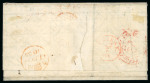 Stamp of Great Britain » 1847-54 Embossed 1855 (Jul 16) entire (cross-written) from Hull to Trieste, Austria, with 1847-54 6d top left corner marginal and 2d pl.5