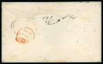 Stamp of Great Britain » 1847-54 Embossed 1856 (Mar 18) envelope to from Dorchester (Dorset) to New Zealand with 1847-54 6d