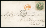 1855 (11 Sep) Wrapper from London to France. Franked