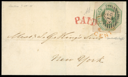 1855 (June 22) Folded letter sheet from London to New