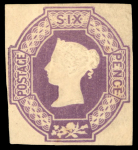 Stamp of Great Britain » 1847-54 Embossed GB 1847-54 6d dull lilac (watermark reversed) mint