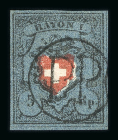 Stamp of Switzerland / Schweiz » Rayonmarken » Rayon I, dunkelblau ohne Kreuzeinfassung 1850, Rayon I dunkelblau ohne Kreuzeinfassung