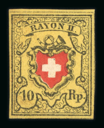 1850, Rayon II, Type 2 des Steins B-RO, auf dickem Kartonpapier