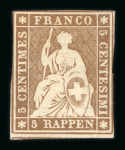 1854, 5 Rp. braun, 2. Münchner Druckperiode