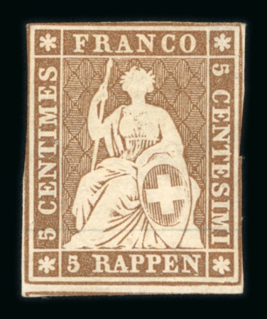 1854, 5 Rp. braun, 2. Münchner Druckperiode