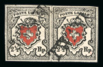 Stamp of Switzerland / Schweiz » Orts-Post und Poste Locale 1850, Poste locale mit Kreuzeinfassung im waagerechten Paar