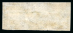 1856, 5 Rp. braun, 1. Berner Druckperiode im waagerechten Dreierstreifen