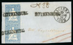 Stamp of Switzerland / Schweiz » Sitzende Helvetia Ungezähnt » 1856-57 Berner Druck (III) 1859, 10 Rp. blau, 3. Berner Druckperiode, im senkrechten Paar