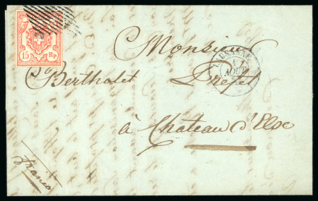 Stamp of Switzerland / Schweiz » Rayonmarken » Rayon III (grosse Ziffer) 1852, Rayon III grosse Wertziffern
