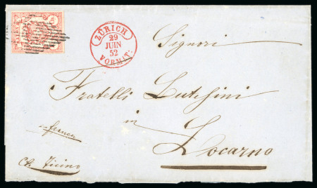 Stamp of Switzerland / Schweiz » Rayonmarken » Rayon III, kleine Ziffer (Cts.) 1852, Rayon III grosse Wertziffern Centimes, Type 7
