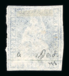 Stamp of Switzerland / Schweiz » Sitzende Helvetia Ungezähnt » Münchner Druck, 1. Auflage 1854, 10 Rp. blau, 1. Münchner Druckperiode