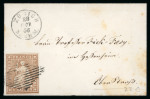 Stamp of Switzerland / Schweiz » Sitzende Helvetia Ungezähnt » 1856-57 Berner Druck (II) 1856, 5 Rp. braun, 2. Berner Druckperiode