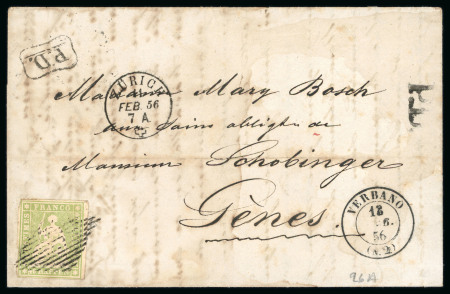 Stamp of Switzerland / Schweiz » Sitzende Helvetia Ungezähnt » 1856-57 Berner Druck (II) 1856, 40 Rp. grün, 2. Berner Druckperiode
