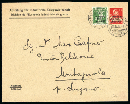 Stamp of Switzerland / Schweiz » Industrielle Kriegswirtschaft IKW: 5 Rp. grün, zusammen mit 10 Rp. rot
