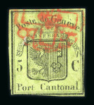 Stamp of Switzerland / Schweiz » Kantonalmarken » Genf 1846, grosser Adler gelbgrün, farbfrisch