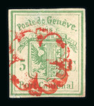 1849, Ganzsachenausschnitt, farbfrisch, allseits breitrandig