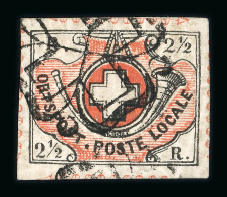 Stamp of Switzerland / Schweiz » "Waadt", "Neuenburg", "Winterthur" 1850, Winterthur, farbfrisch, allseits breitrandig