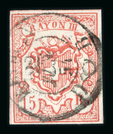 Stamp of Switzerland / Schweiz » Rayonmarken » Rayon III (grosse Ziffer) 1854, Rayon III grosse Wertziffern, Type 4, farbfrisch