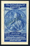 Stamp of Egypt » Commemoratives 1936 Abolition of Capitulations at the Montreux Conference complete set of three with "SPÉCIMEN" specimen hs affixed to pieces of archive page from the Goa postal archive
