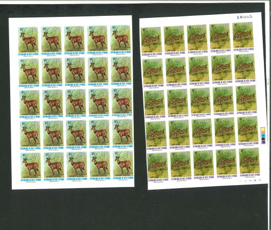 Stamp of Colonies françaises » Colonies Francaise Collections et Lots (Après Indépendance) Cote d'Ivoire : 1984, Y&T n° 701A/F neufs ** non dentelés