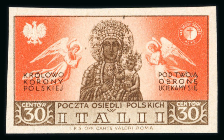 Stamp of Poland » Collections Italy/Polish Corps in Italy: Corpo Polacco with Madonna in different colours Sassone 19A+21A **