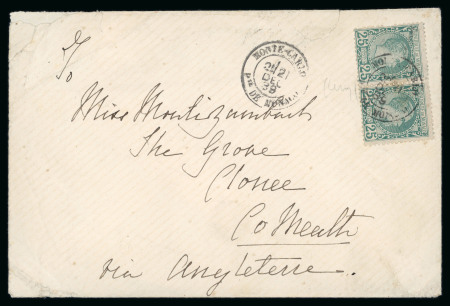 Stamp of Colonies françaises » Monaco 1889-91, Ensemble de 2 lettres affranchies avec timbres