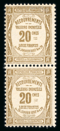Stamp of France » Timbres-Taxe 1908, taxe Y&T n° 45 en paire neuf ** MNH dont un timbre