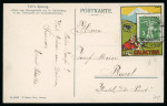 Stamp of Switzerland / Schweiz » Schweiz ab 1907 1909, GALACTINA Kochermarke auf gelaufener Postkarte