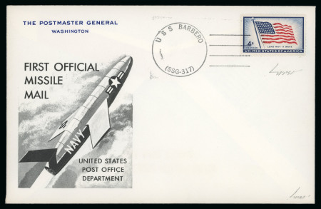 Stamp of Aerophilately » Rocketmail 1959 USA First Official Missile Mail "USS Barbero", SAMPLE COPY