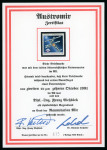 Stamp of Thematics » Space 1991 Austro Mir 9s stamp that travelled to space with first Austrian Cosmonaut